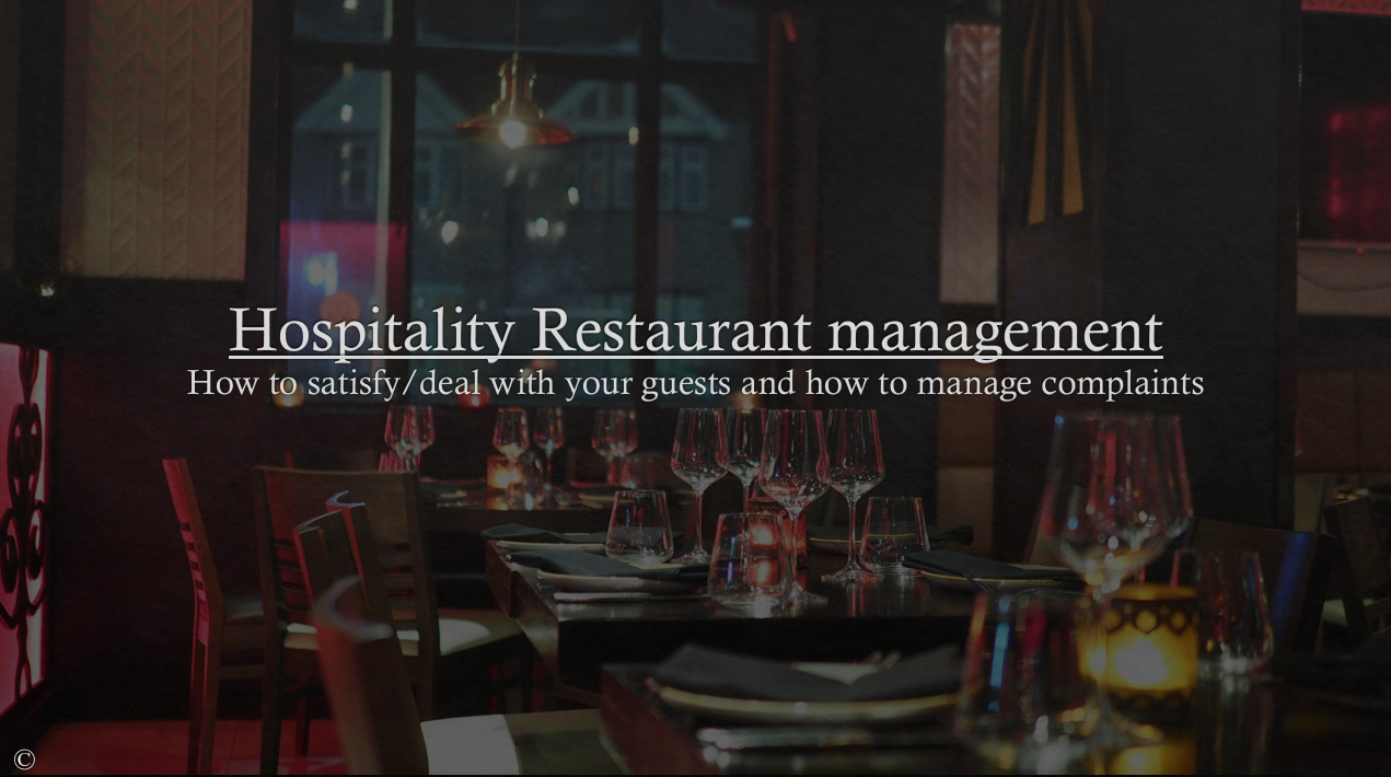 Hospitality (restaurant) Management Training presentation resource